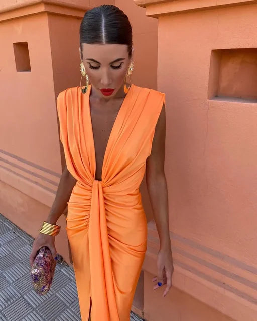 Feera - Party Kleid Mit Tiefem Ausschnitt